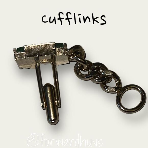 Vintage Stone Cufflinks with Goldtone Chain - Picture 4 of 12